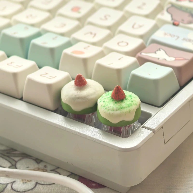 Original süße Kuchen Tastenkappe Kawaii Karamell Pudding Ton Tastenkappen individuelle handgemachte künstlerische Tastenkappen für mechanische Tastatur Geschenke