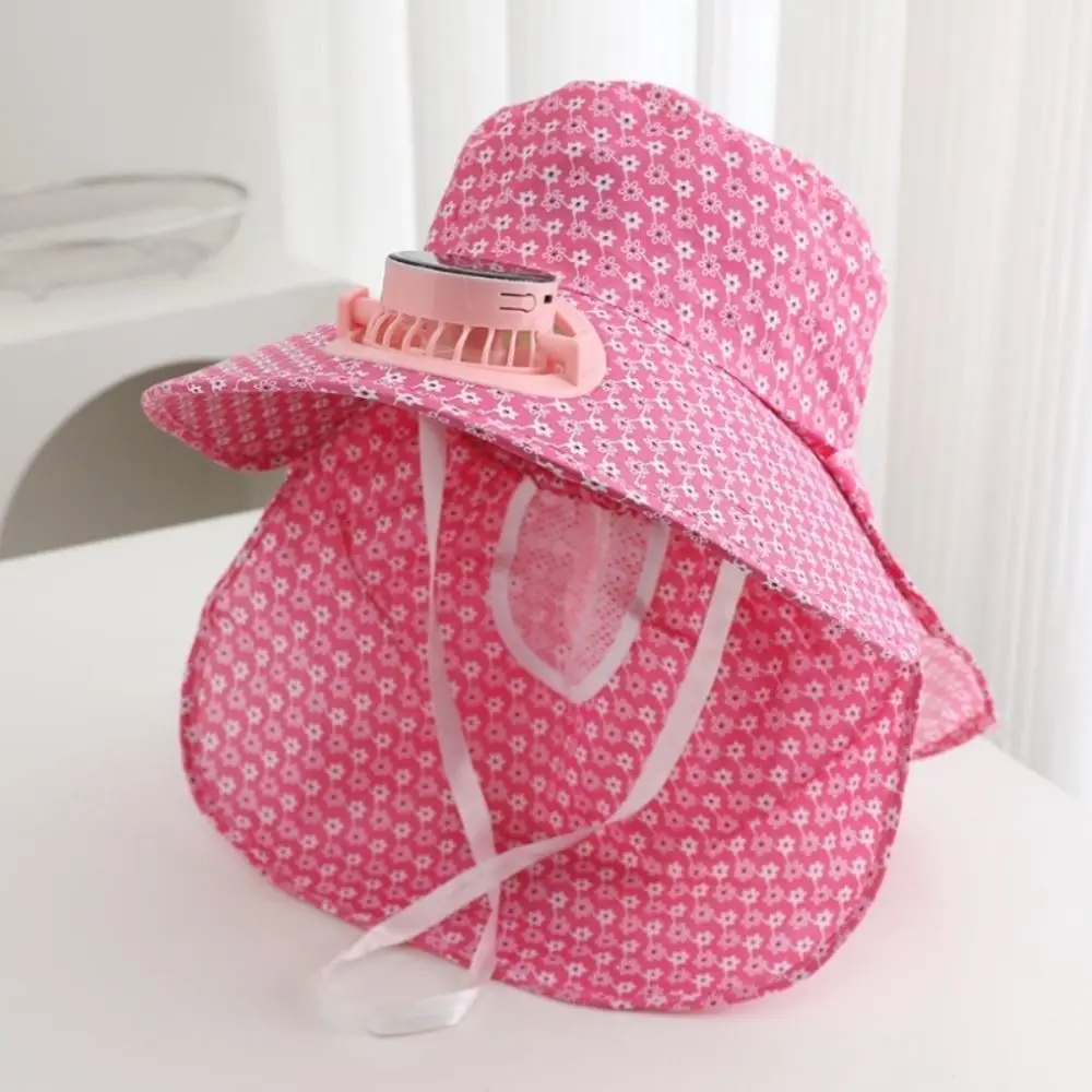 Solar USB Anti-UV Solar Fan Cap Breathable USB Charging Sun Cap Long Sun Shield 300MA Current Fisherman Hat Summer Season