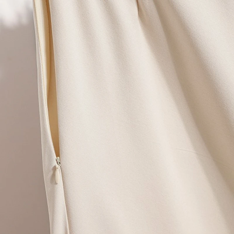 High Waist Mid Length Skirts A-Line Mini Skirt Women's Slimming Black Autumn Elastic Waist Design Solid Color Versatile Skirt