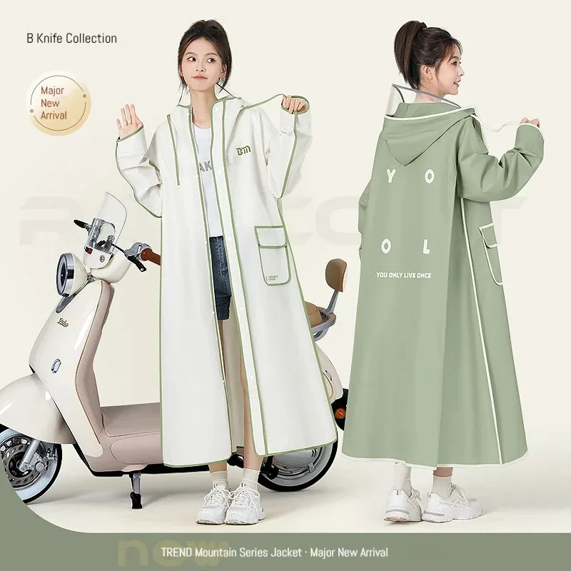 New Fashion Women Transparent Eva Plastic Man Raincoat Travel Waterproof Rainwear Adult Can Hold Backpack Rain Coat