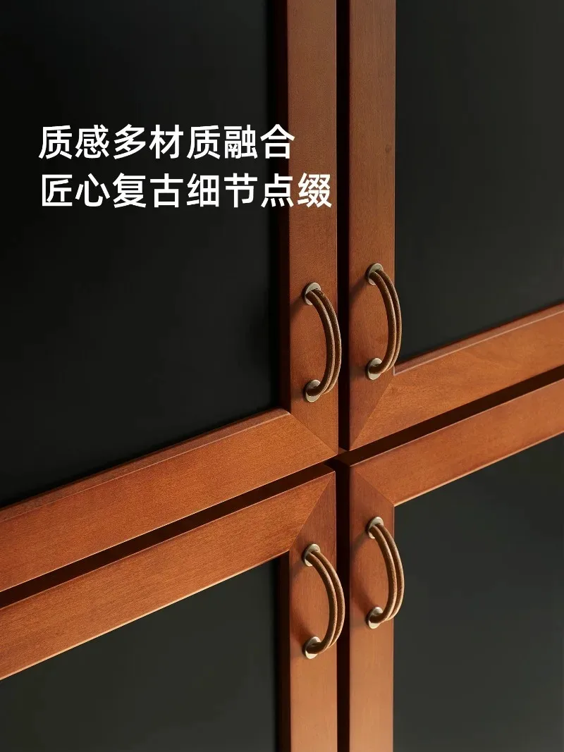 سحابة جناح خزانة جانبية الفرنسية الرجعية خشب متين تخزين بسيط المنزلية القرون الوسطى تخزين اللون مطابقة خزانة Z #4