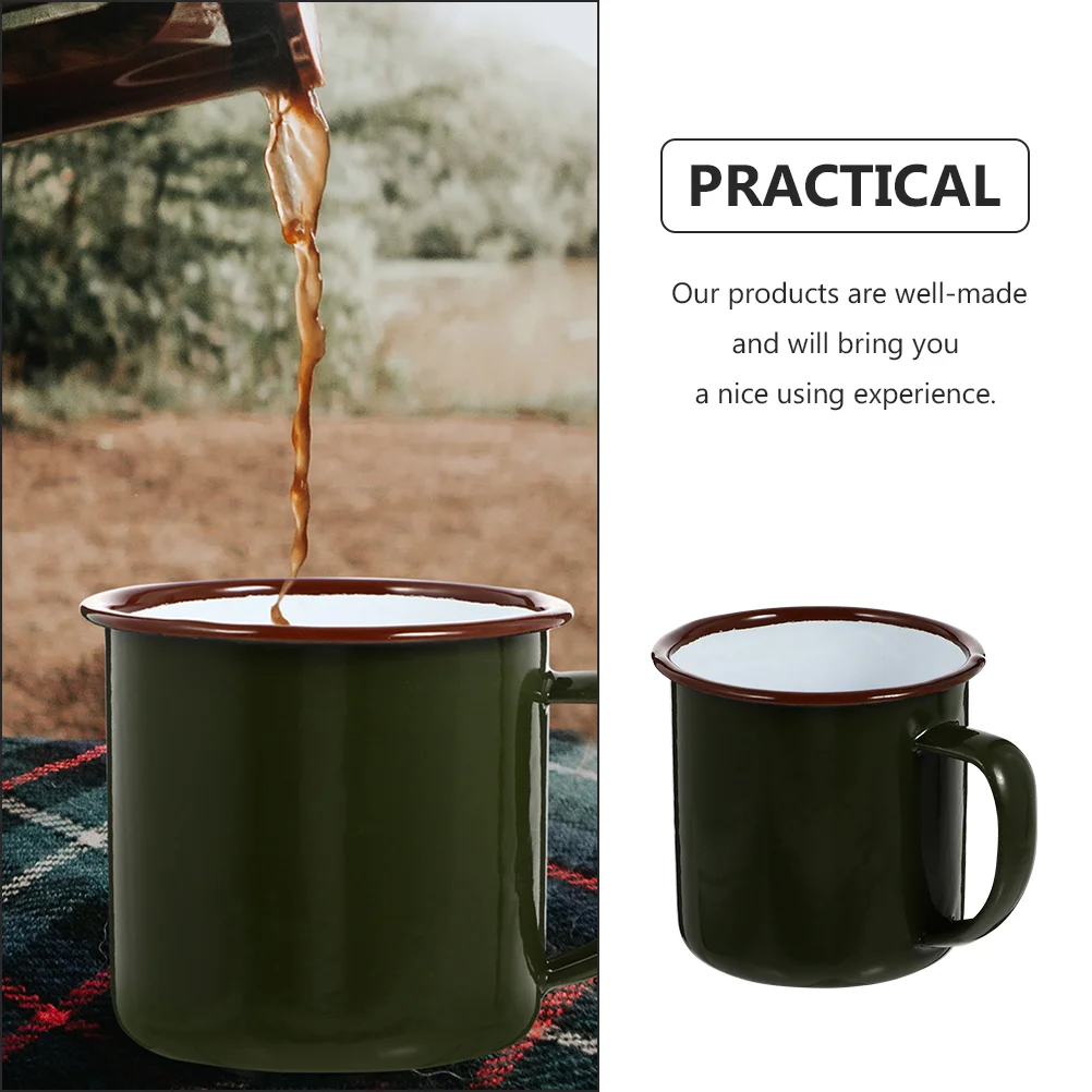 2 Pcs Vintage Shot Glass Office Enamel Cups Coffee Mugs Drinking Tea Camping Practical Water Storage Travel Lovers