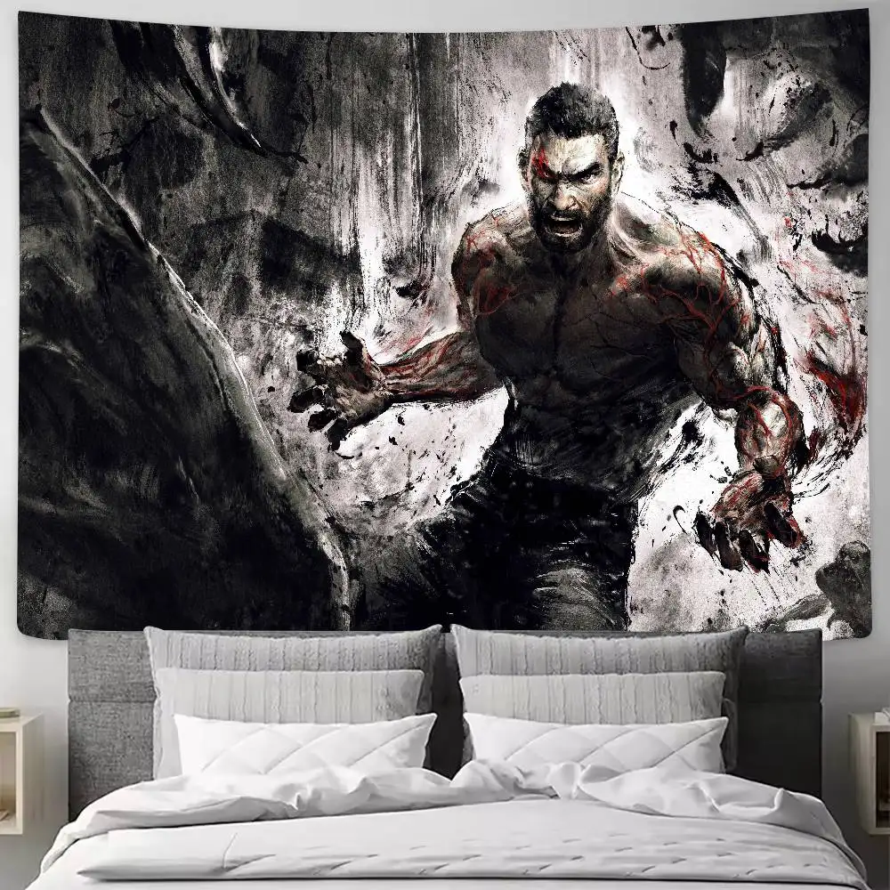 لعبة الموضة كول الموت ضوء الوحش نسيج شعبية غرفة الديكور قماش مزخرف جداري غرفة الفن ديكور المنزل جدار ديكور فني #1