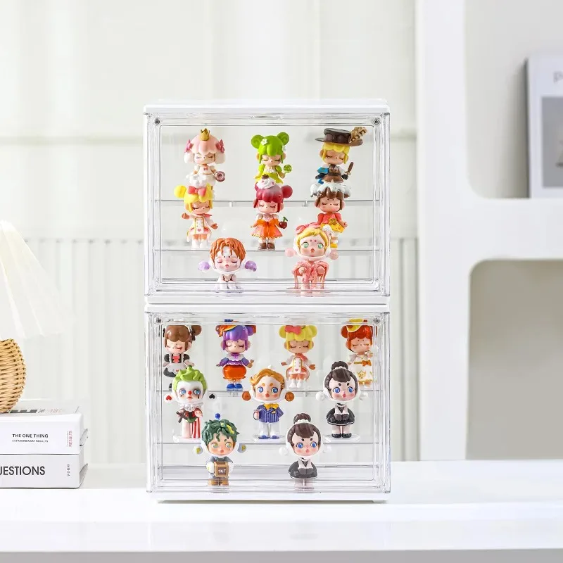 Clear Acrylic Blind Box Showcase Storage Display Stand Toys Dustproof Display Cabinet Toy Doll Anime Figure Organizer Accessory