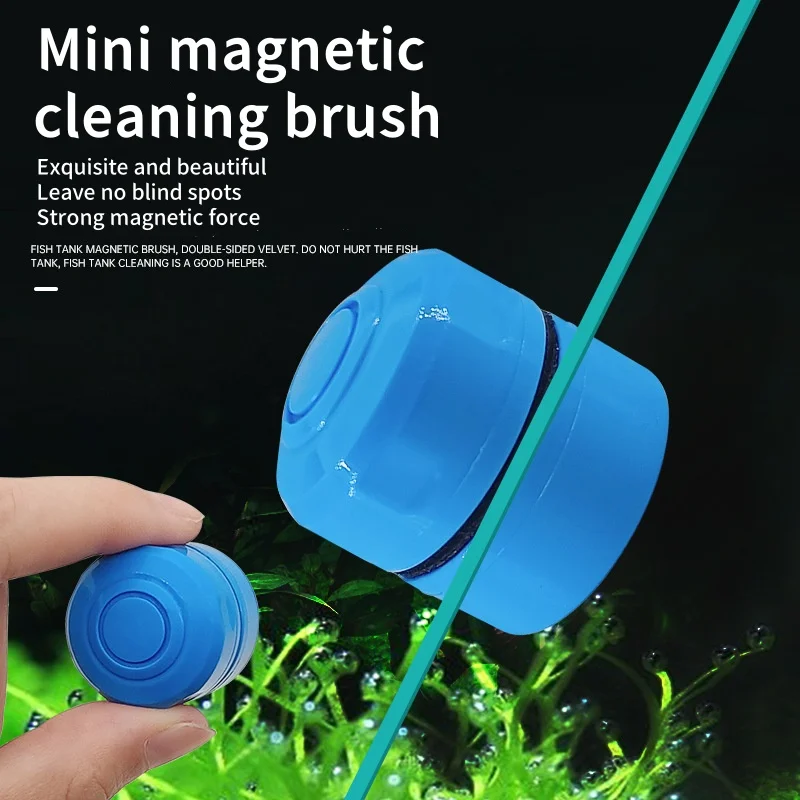 Szczotka magnetyczna do akwarium Mini Round, mocna magnetyczna szczotka do czyszczenia akwarium, usuwanie glonów, małe akwarium, akwarium, akcesoria do akwarium.