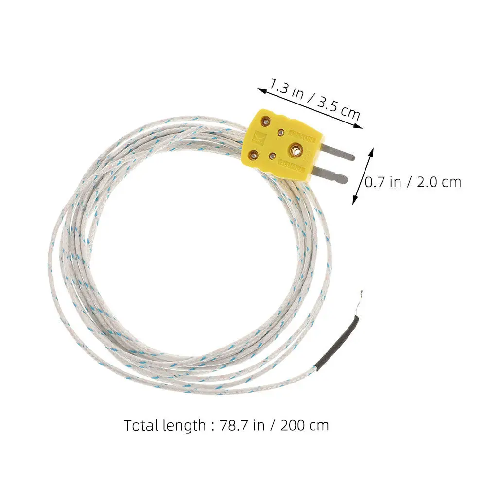 5Pcs K Type Mini-Connector Thermocouple Probe Temperature Probe Fiber Construction Stable Reliable Fast Response
