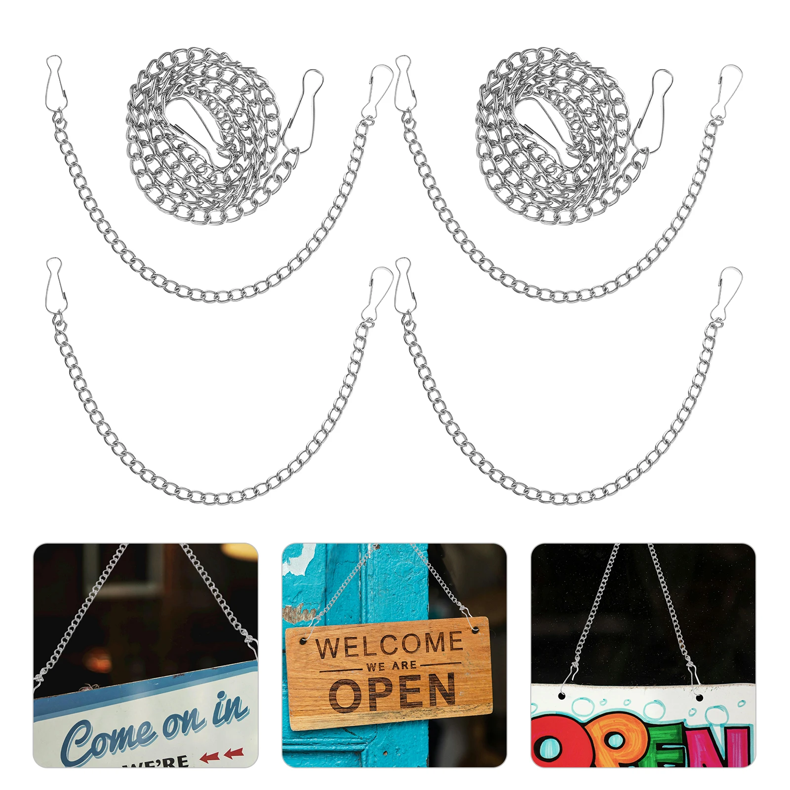 

6Pcs Tag Chain Plant Hangers Hanging Chains With Hooks Metal Plant Chain nament Hook Picture Chain Hardware Accessories Display