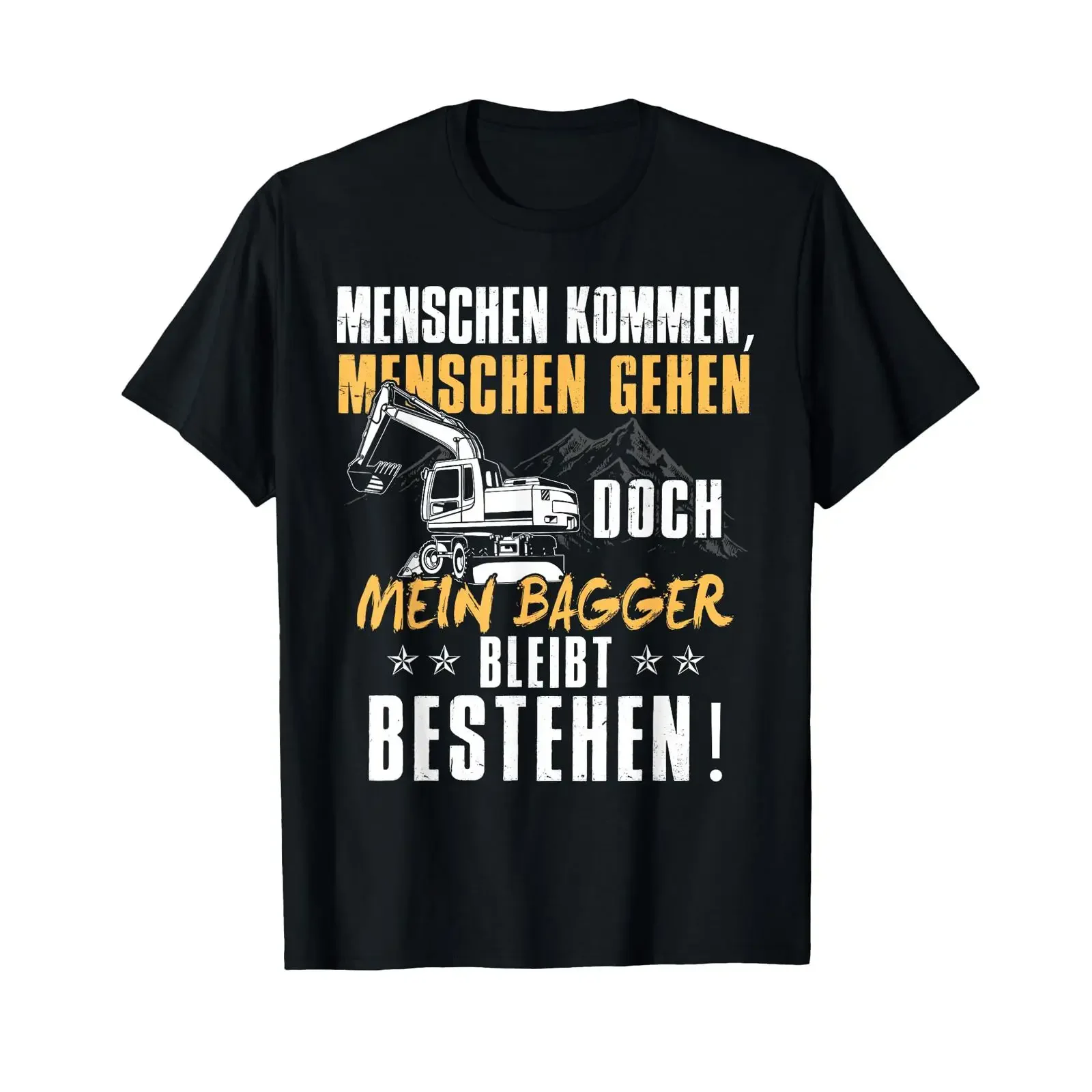 Construction Site T Shirt Excavator Worker Slogan Stays vintage Washed Stylish Casual graphic Stretched Versatile Comfortable