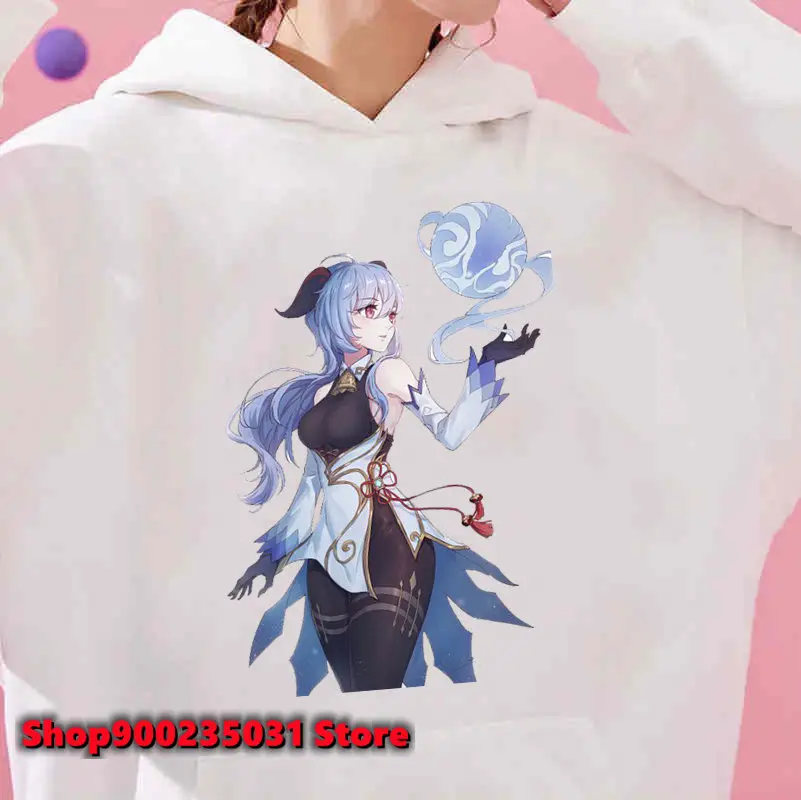 Ganyu Cosplay Costume Genshin Impact Hooded Xiao Zhongli Women Sweatshirt Harajuku Winter Warm Female Streetwear Casual Clothing