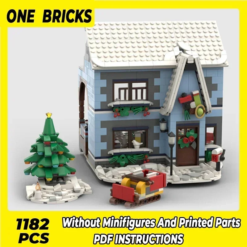 Moc Building Blocks Street View หนังสือและร้านขายของเล่นการวิเคราะห์อิฐ DIY ประกอบของเล่นก่อสร้างสําหรับ Childr วันหยุดของขวัญ
