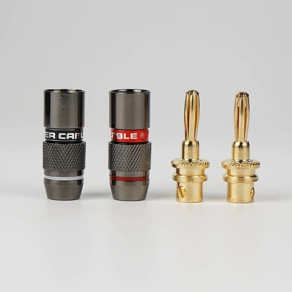 High Quality 4mm Copper Speaker Adapters Screw-Type 24K Gold-Plated Audio Connectors Durable Banana Plug