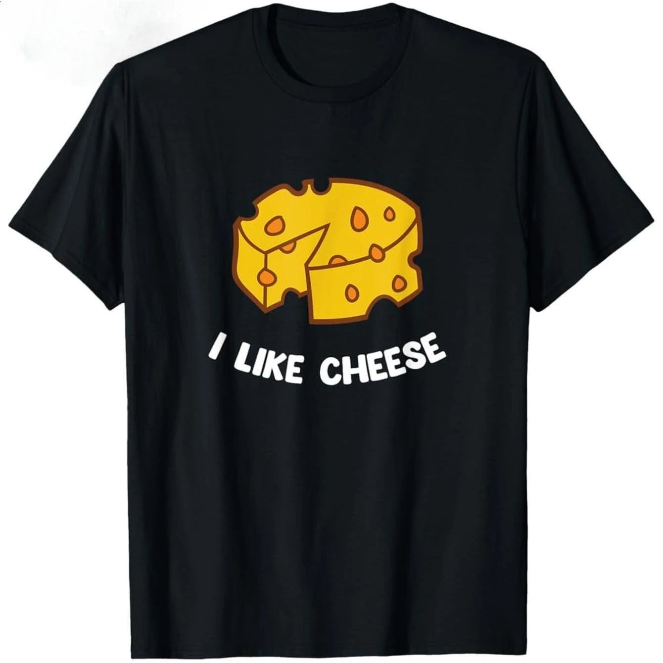 Fun Cheese Graphic Print Summer Autumn Winter Men's and Women's Short Sleeved T-shirts Casual Loose Outdoor Street Fashion