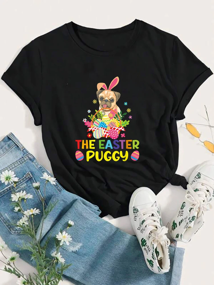 Повседневная летняя футбольная рубашка для женщин, эластичные топы из полиэстера с принтом животных в виде мопсов для молодежи