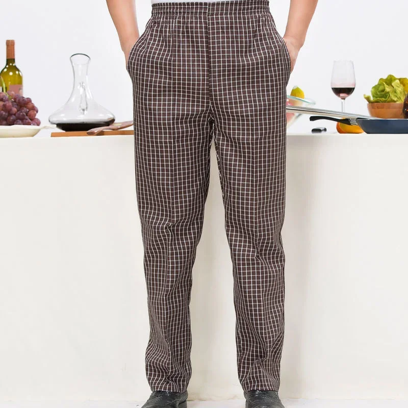 Food Service Chef uniforms pants kitchen cooker work clothes hotel restaurant bakery Breathable Printed pants catering trousers