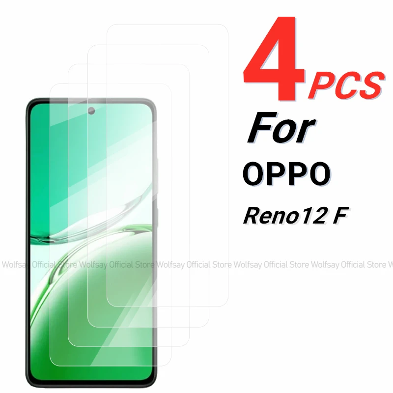 

2/4 шт. Защитная пленка для экрана OPPO Reno12 F закаленное стекло OPPO Reno12 F полное клеевое покрытие Защитная пленка для телефона OPPO Reno12 F