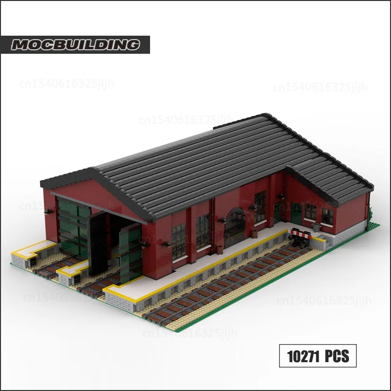 UCS Engine House Moc บล็อกตัวต่อหัวรถจักรโกดัง DIY Assembly เทคโนโลยีอิฐของเล่นของขวัญ