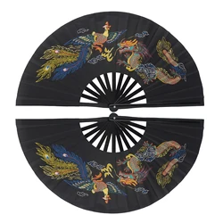 Tai Chi Fan Bamboo Kung Fu Martial Arts 34 Centimeter  Fans Wushu Art Martiaux Cosplay Dance Performance Fan Red Kun Master