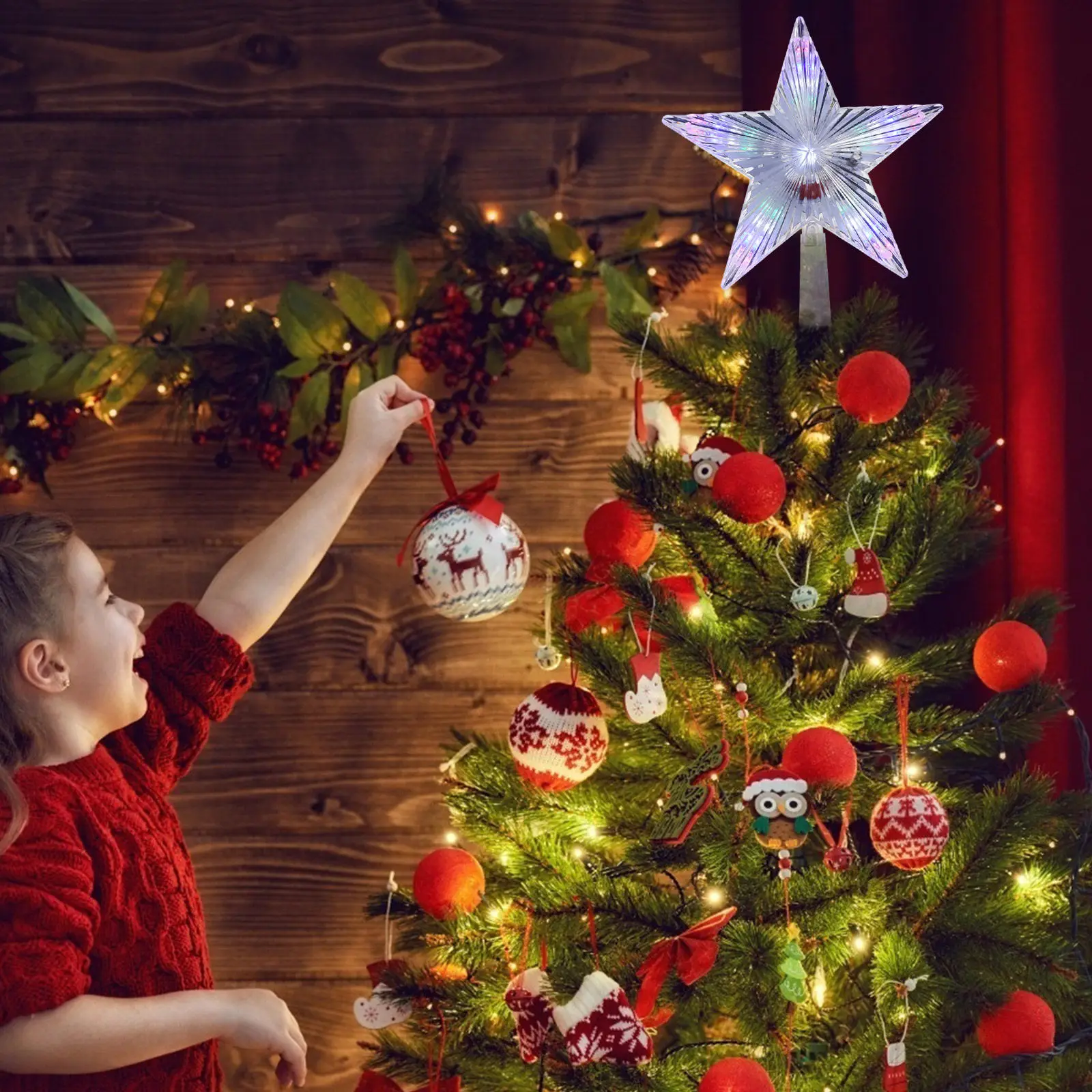 1Pcs Xmas Tree Topper Light Lu - Decor Timeless Lighting ulasan dan harga