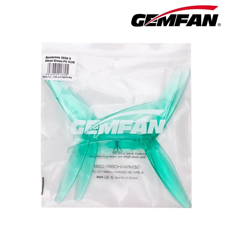 2Pairs GEMFAN Hurricane 7050-3 7-Inch 3-Blade High Pitch Propellers for FPV Freestyle Cinewhoop Racing Drone Aerial Quadcopter