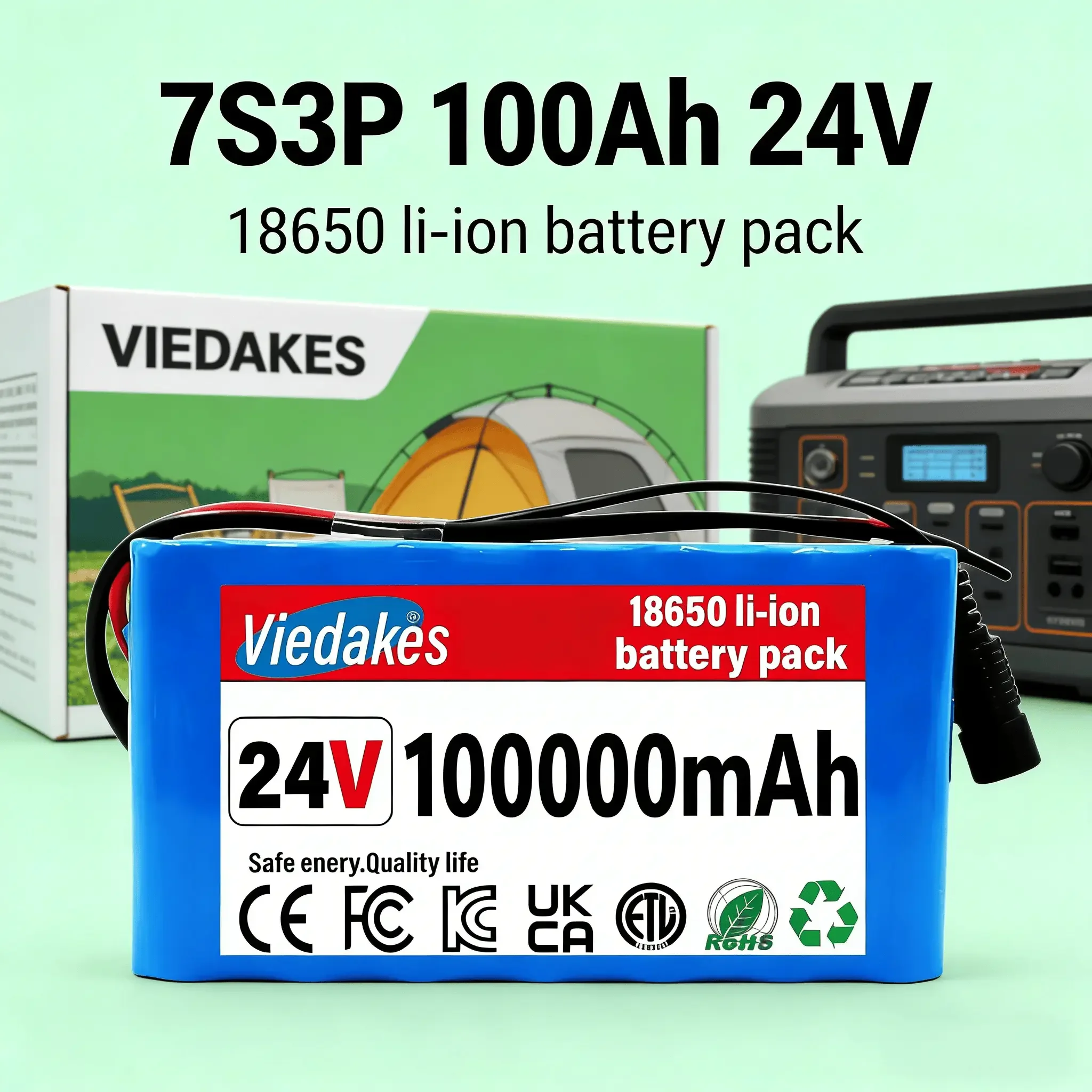 

24V 100Ah Lithium Battery for Kids Ride-On Cars & Power Wheels, 40A BMS, 2A Fast Charger ,Compatible wheelchair 24V battery