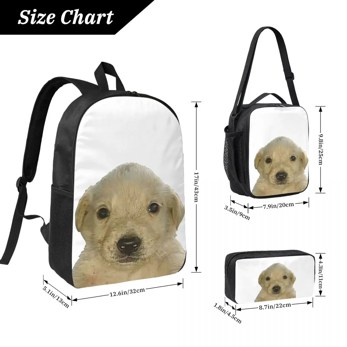 Jotchua Meme Jotchua الكلب على ظهره طالب صبي فتاة BookBag حقيبة مدرسية حقائب كتف الكمبيوتر 3ps معزول حقيبة الغداء مقلمة