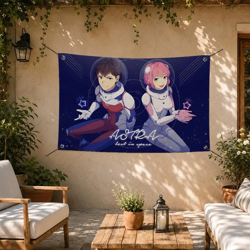 Retro Anime Astra Lost in Space Flags Room Bedroom Home Outdoor Wall Hanging Concert Printed Background Decoration Art Banne