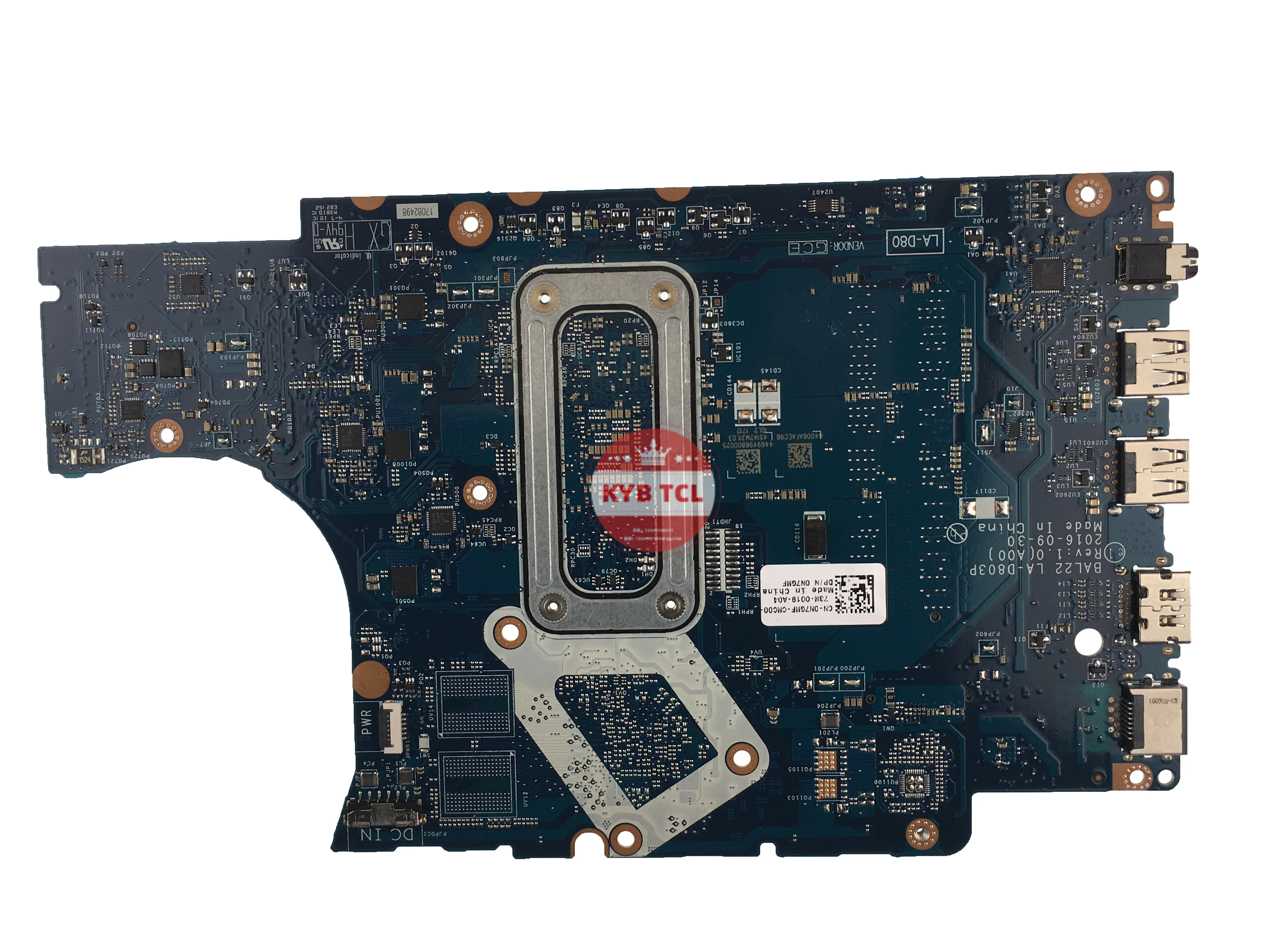 Imagem -03 - Placa-mãe para Dell Inspiron 15 5565 P66f 5567 5765 Laptop Placa-mãe Cn0m3rn1 M3rn1 Cn-0n7gmf La-d803p 0091hd 0n7gmf