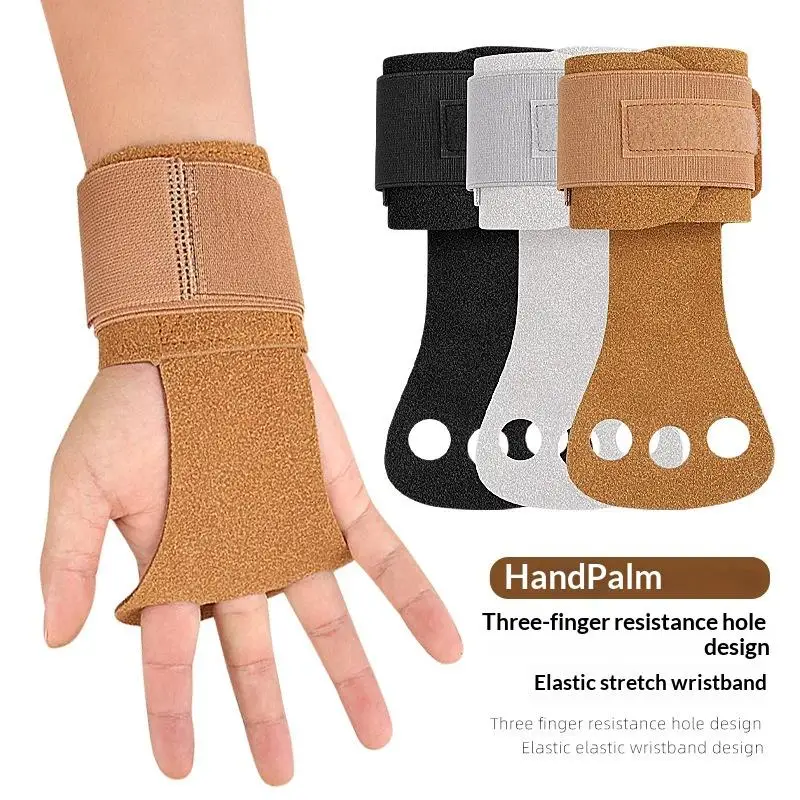 1Pair Leather+Cotton Gymnastics Grips Gym Pull-up Grip Strap Lifting Strap Palm Protection Wristbands Cowhide Gloves Sport Glove