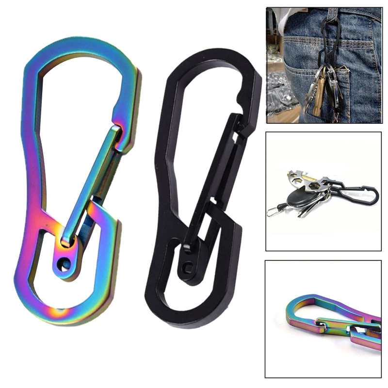 2024 New Carabiner Quick Release Hooks Hang Buckle Camping Clip Bottle Opener Easy to Use