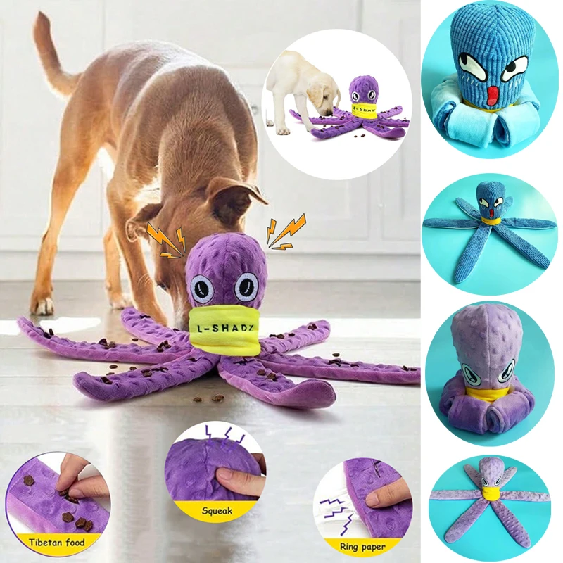 Dog Enrichment Toys Octopus Dog Toys Dog Snuffle Toy Helps pets eat slowly Dog Puzzle Game Interactive Toy Slow Feeder Game