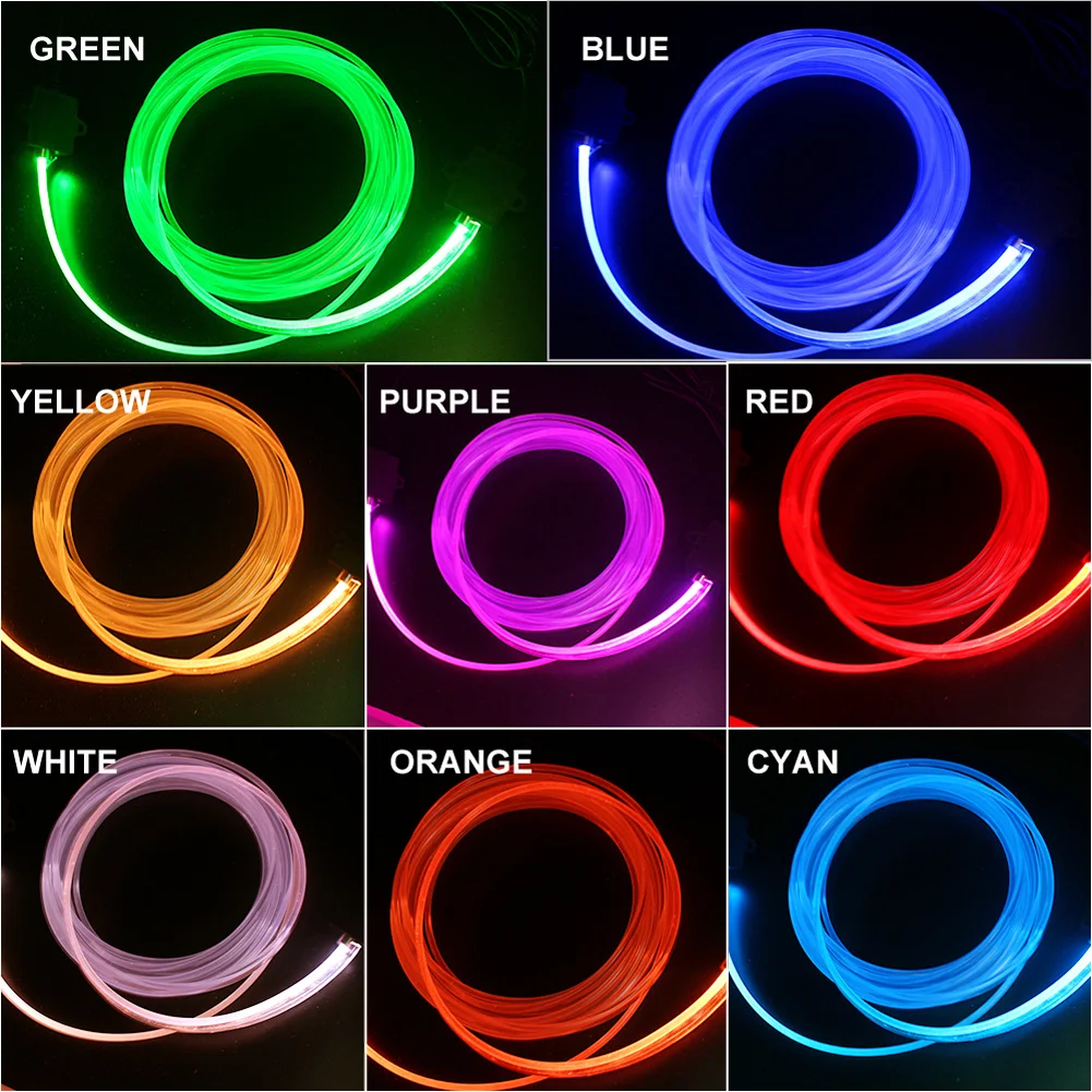 5LED 6M Car Interior Atmosphere Strip Light RGB APP Cigarette Fiber Optic Neon Car Lights Decorative Lamp Interior Accessories