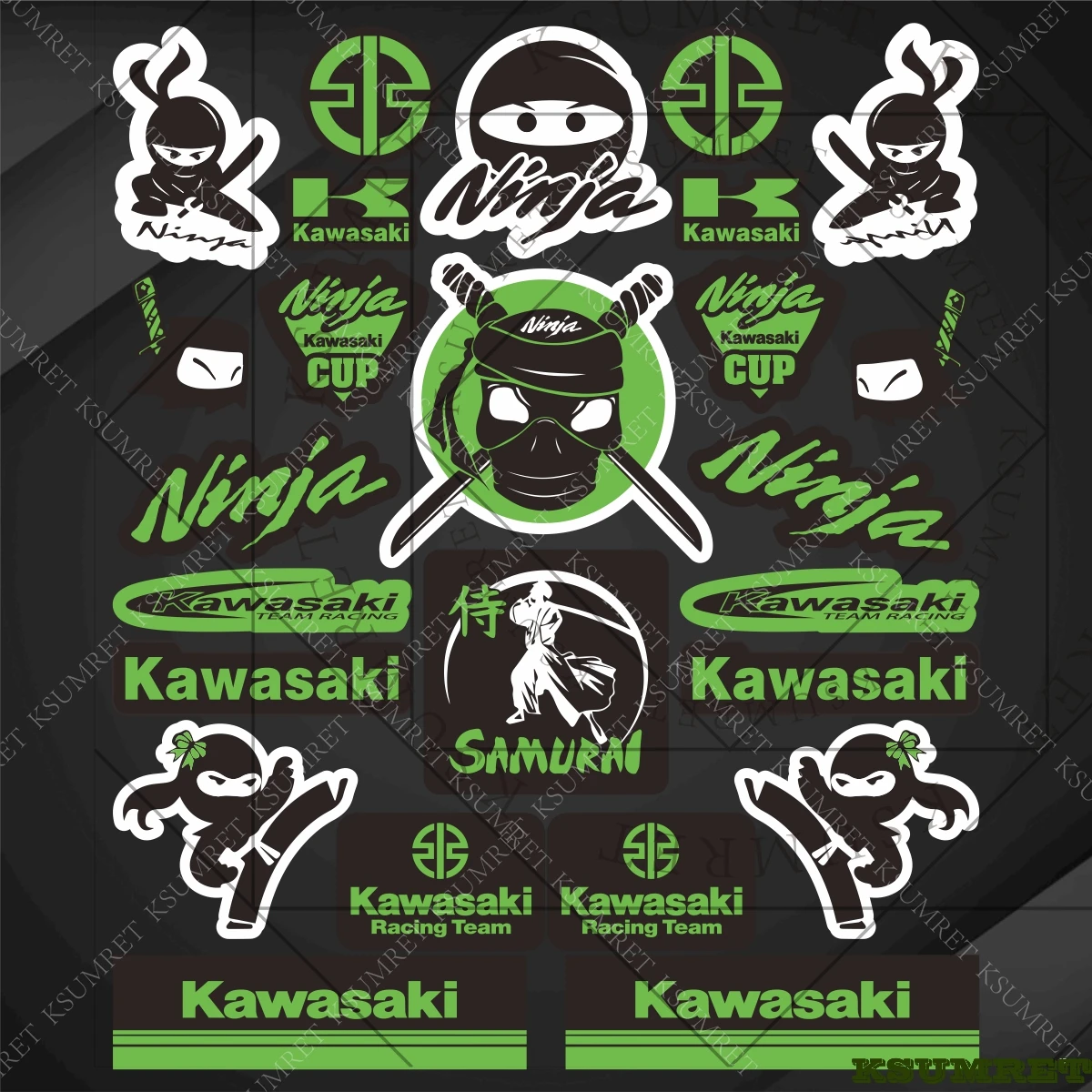 

Виниловая наклейка с логотипом Kawasaki, наклейки на мотоцикл, светоотражающие наклейки