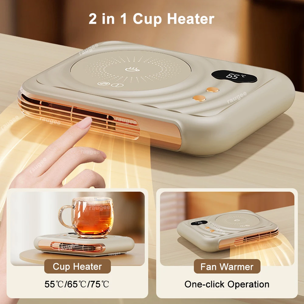 Mini scaldatazze scaldatazze 2 in 1 scaldatazze 220V scaldatazze elettrico 3 temperature 75 ℃   Riscaldatori per tazze d'acqua per tè al latte, cuscino riscaldante da scrivania