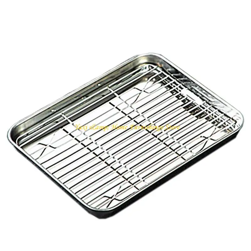 W8EA Baking Sheet Tray with Removable Rack Set Stainless Steel Cooling Pan for Oven Non Toxic Dishwasher Safe