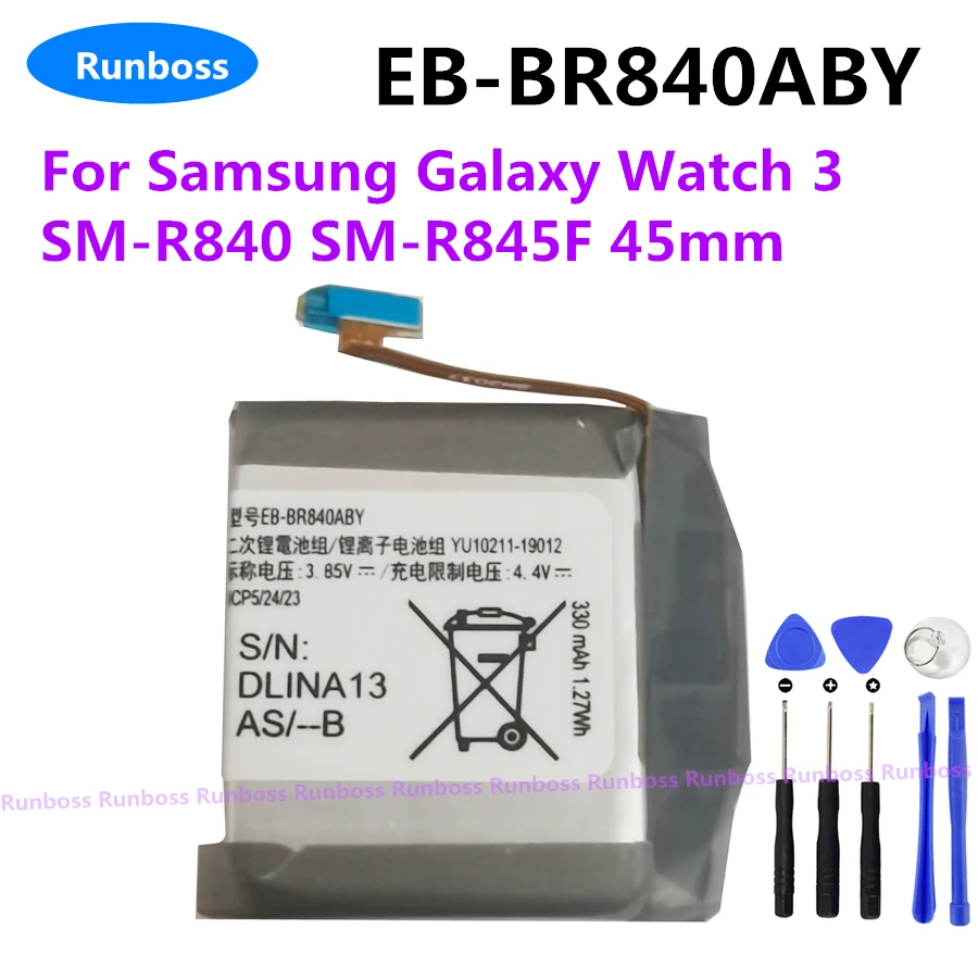 EB-BR840ABY 340mAh High Quality Replacement Battery For Samsung Galaxy Watch 3 SM-R840 SM-R845F 45mm Watch3 Version Batteries