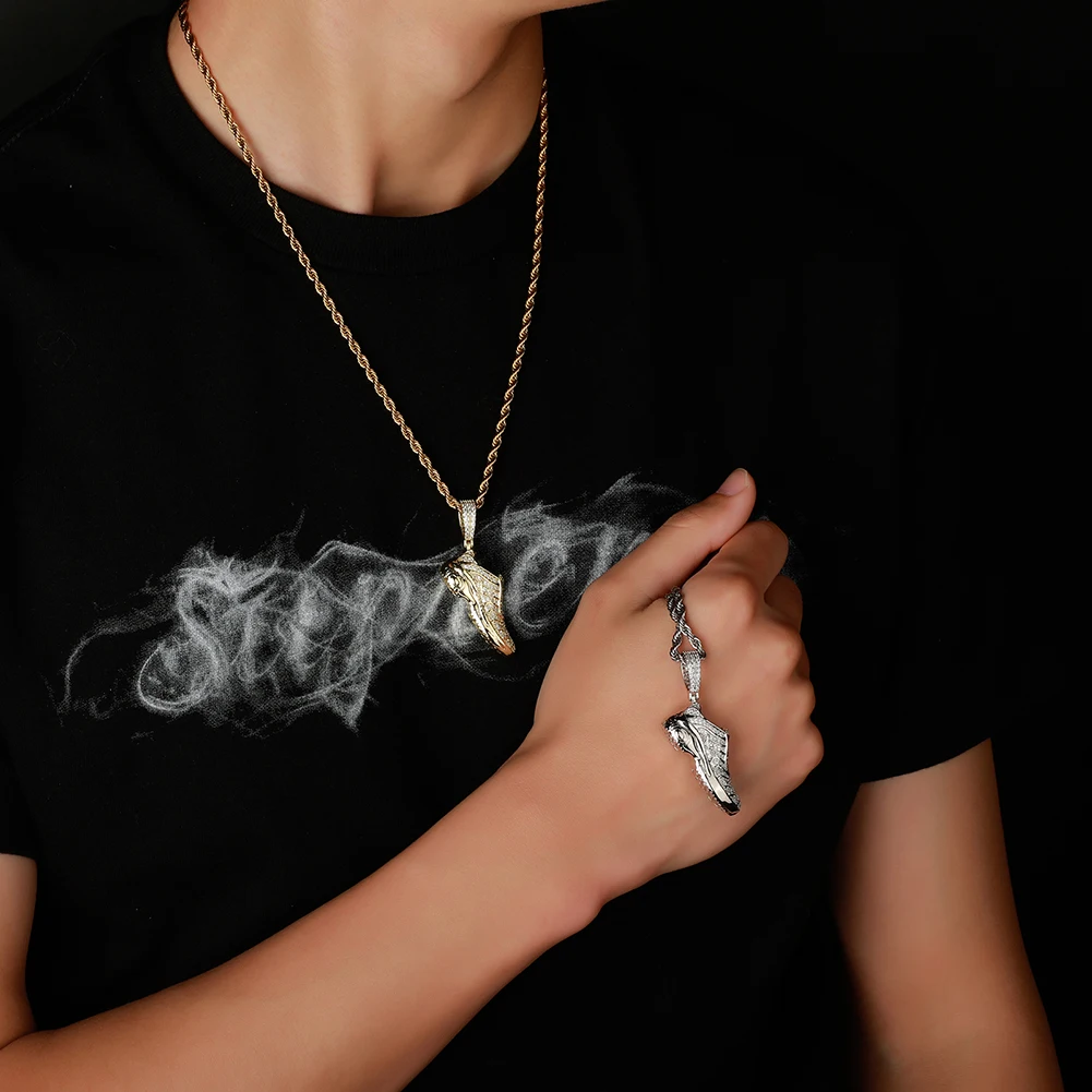 TOPGRILLZ New Shoe Model Pendant Hip Hop Men Women Pendant Sparkling Ice Crystal Zircon Necklace Fashion Charm