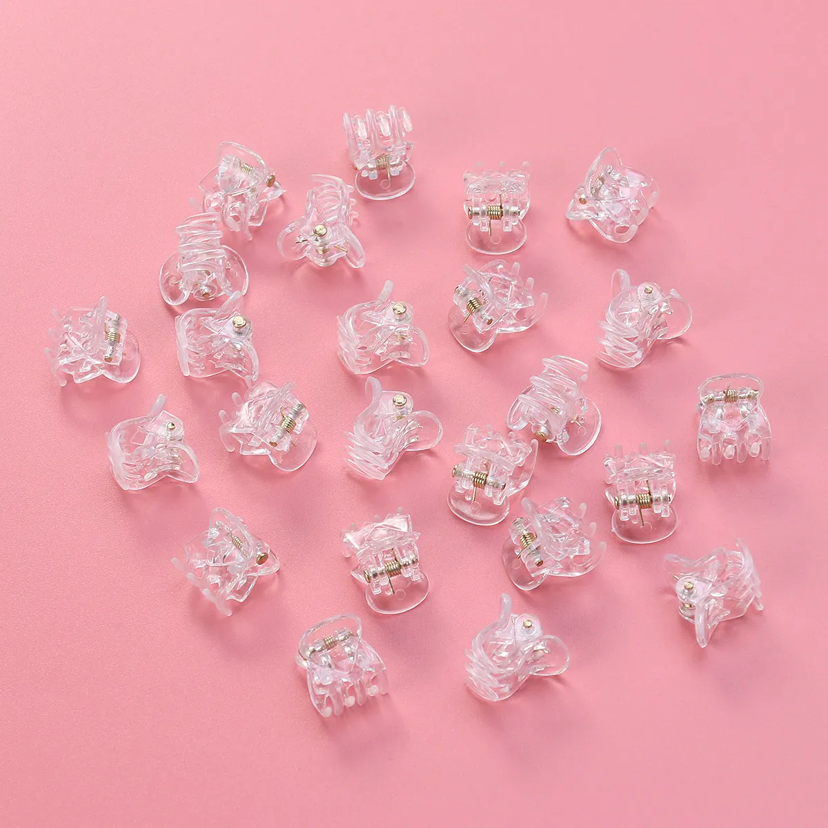24Pcs Mini Pearlescent Claw Hair Clips for Women Girls Smooth Edge Jaw Clamps Anti-Dent Styling Accessories Hair Decor