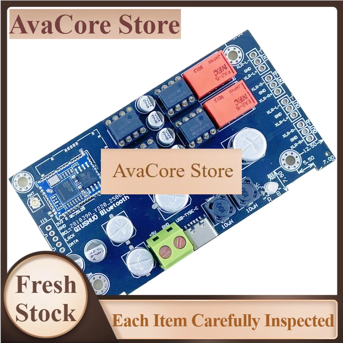 AvaCoreBluetooth Power Amplifier Modification Board Bluetooth Receiver Module DAC Decoder Board Fully Balanced Automatic Switchi