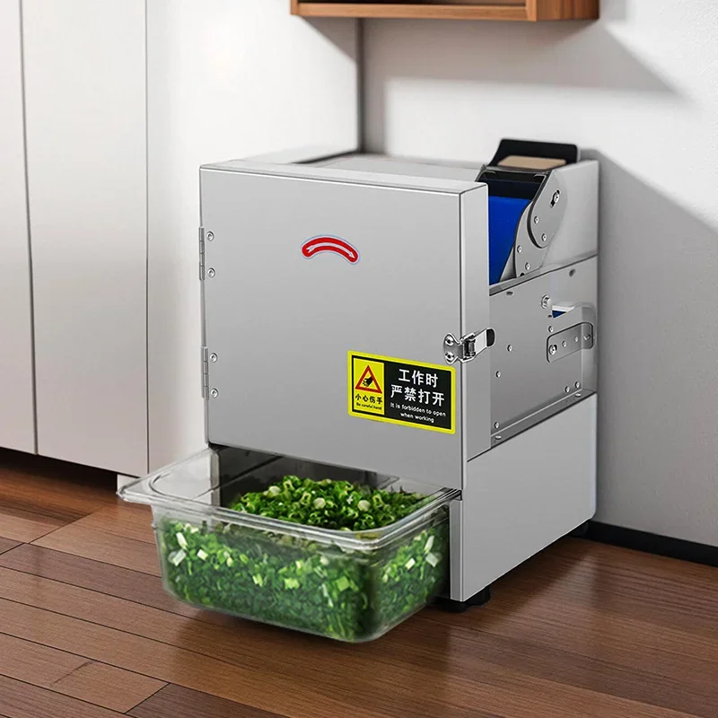 

Коммерческая электрическая мини-многофункциональная овощерезка для нарезки лука-порея, сельдерея, огурцов, лука и перца.