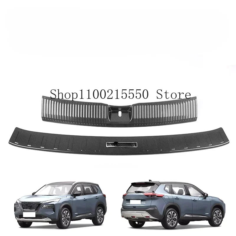 For Nissan Rogue X-trail t33 2022 - 2024 Rear Bumper Foot Plate Trunk Door Sill Guard Protector Cover Car Rear Trunk Sill Cover