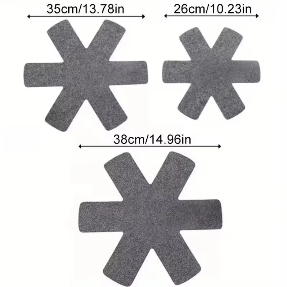 6pcs Pot and Pan Protectors  Pot Dividers Pad Non-woven 3 Sizes Pans Separator Pads for Protecting Separators Pads Cookware