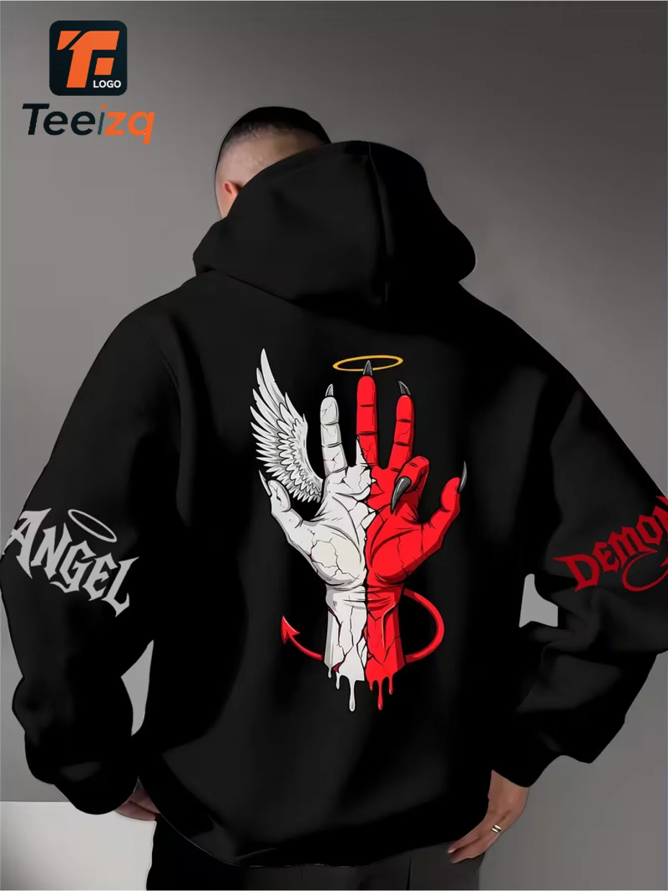Autumn/Winter Halloween NewFashionableMen'sHoodie withDrawstring HoodCasual Drawstring Hoodie with SimpleandStylish Print Design