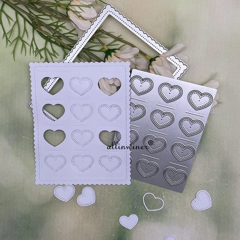 

New Heart rectangular frame DIY Craft Metal Cutting Die Scrapbook Embossed Paper Card Album Craft Template Stencil Die