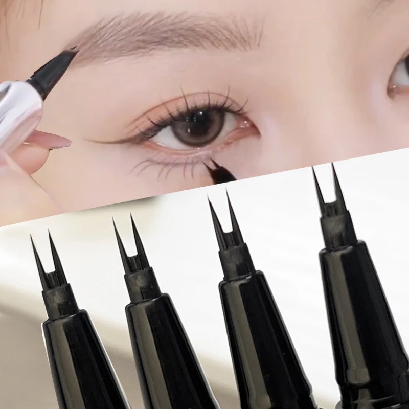 2 punkty dziki płyn do brwi ołówek trwały tatuaż na brwi wodoodporny jedwab leżący Eyeliner dolne rzęsy koreańskie kosmetyki