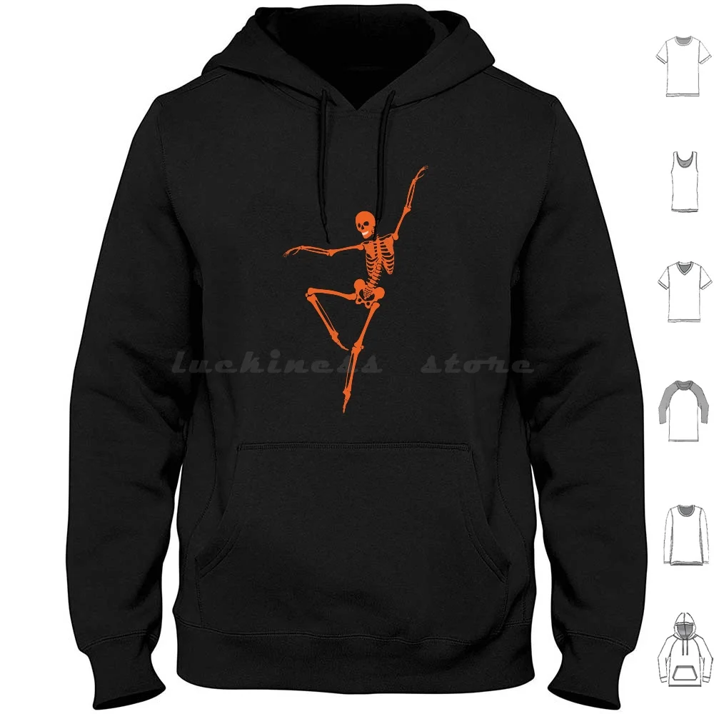 Halloween Skeleton Ballerina Hoodie cotton Long Sleeve Halloween Skeleton Ballerina Skeleton Ballerina Dancer Ballerina