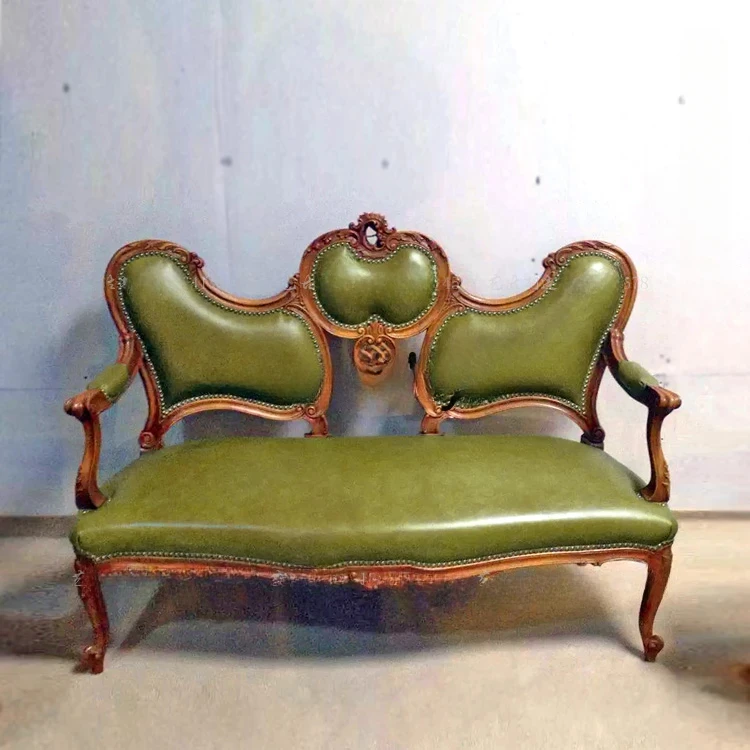 French nostalgic solid wood combination sofa old Shanghai Republic of China retro homestay club photography live chair