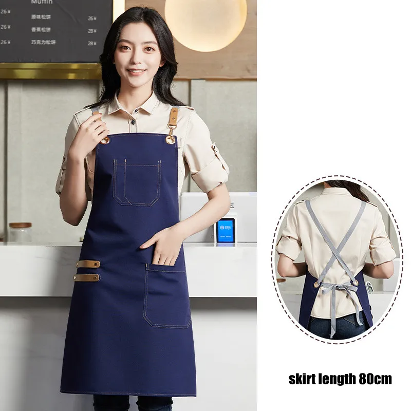 Apron Custom Logo Women's Men's Kitchen Apron Chef Work Barbecue Restaurant Bar Cafe Beauty Barber Pet Shop Studio Uniform