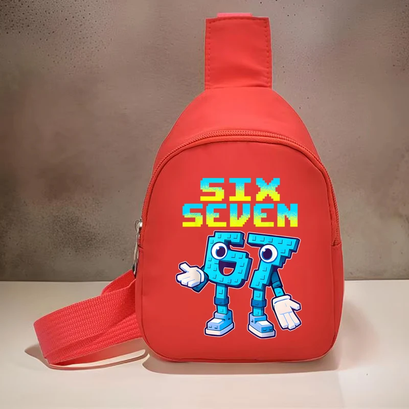 ホットセール子供用チェストバッグ シックスセブン イタリアンブレインロット キュートな財布とハンドバッグ 女の子 男の子 67 シックスセブン ロングストラップショルダーバッグ