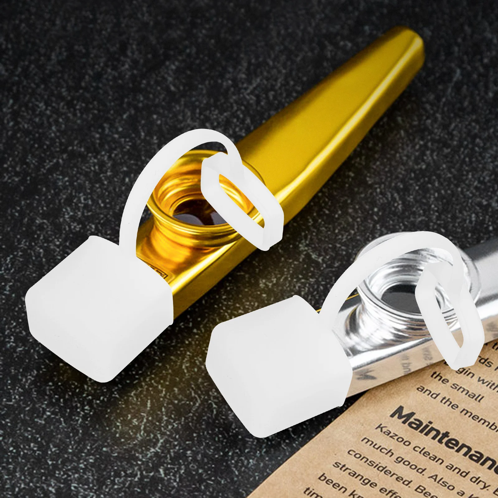 

6pcs Silicone Kazoo Covers Durable Dustproof Protective Cover Household Decorative Reusable Instrument Cover For Kazoo