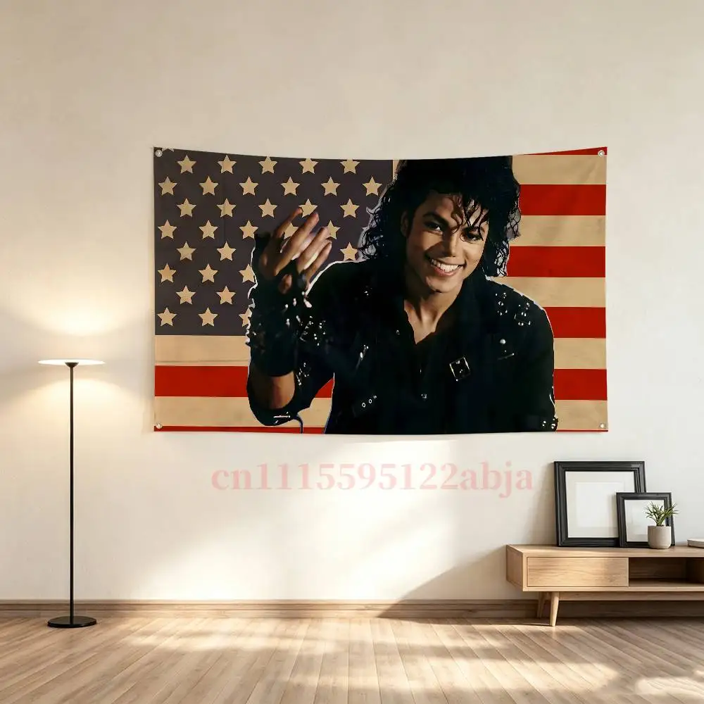 m-michael jackson Flag Tapestry Wall Hanging Banner Aesthetic Decoration Dorm Party Backdrops Cloth